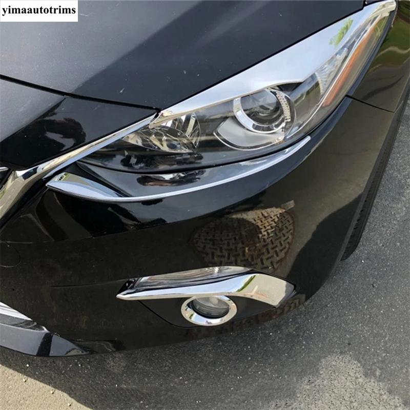 Front Head Light Lamp Eyelid Eyebrow Strip Decoration Cover Trim ABS Accessories For Mazda 3 AXELA Hatchback Sedan 2014 - 2016
