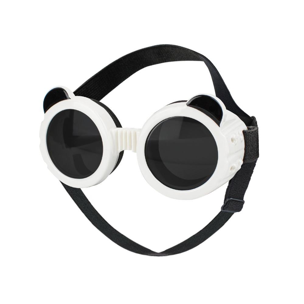 

Anti UV Cat Dog Cool Glasses Silicon+PC+Nylon Pet Sunglasses Pet Vintage Round Goggles Cat Dog чорний/білий