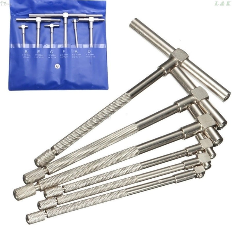 

6шт/комплект 8-150мм (5/16 -6 ) Набор телескопических калибров Внутренний калибр, калибры для отверстий для быстрого измерения внутренней части отверстий one-size серебряный