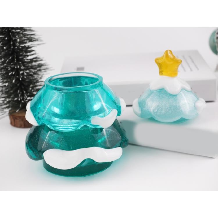 Versatile Silicone Christmas Tree Jar Mold Easy Demold Silicone Jar Mold for Christmas Tree Shape Jar and Artistic Carft