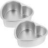 DECHOUS 6 Inch Heart Shape Cake Pan: 2Pcs Small Heart Cake Tins Aluminum 6" Non-stick Baking Molds for Mother's Day, Wedding, Party, Birthday,
