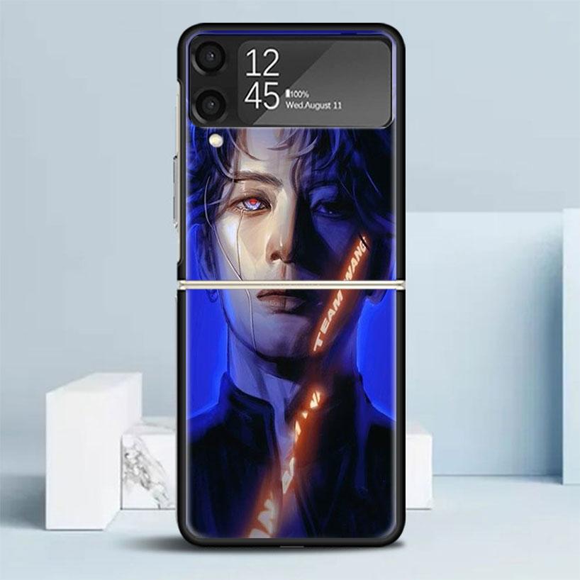 J-Jackson Wang Singer Black Cover for Samsung Galaxy Z Flip 7 6 5 4 3 5G Phone Case Flip7 Flip6 Flip5 Flip4 Flip3 Pattern Case G