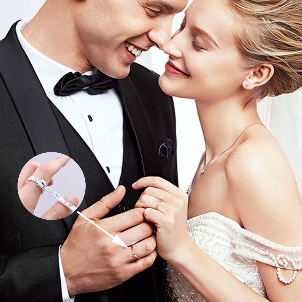 1/2 szt. Przyrządy do mierzenia rozmiaru pierścionka Męskie Damskie Miernik rozmiaru pierścionka Dokładny pomiar Taśma do mierzenia pierścionka Akcesoria do pierścionków Jubilerskie Narzędzia do pomiaru