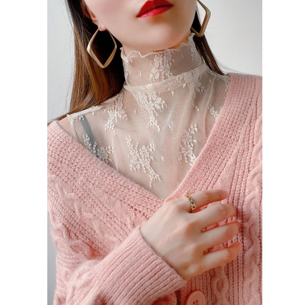 Fashion Lace Floral Fake Collar Detachable Gauzy False Collar All-match Slim Lace Tanks Women