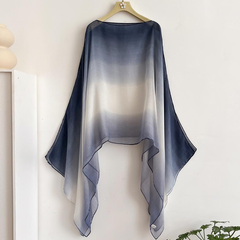 

Spring and Summer Women Plain Colour Travel Ethnic Style Shawl Cotton Linen Feel Thin Type Sunscreen Beach Towel Split shawl