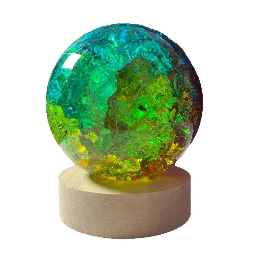 Colorful Crystal Ice Crack Ball Ornament for Fish Tanks and Fountains