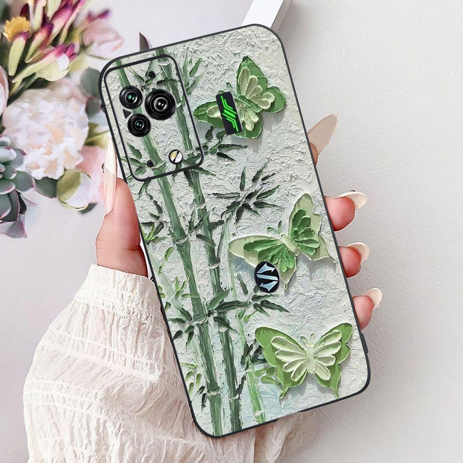 Per Xiaomi Black Shark 5 Pro Shark5 Custodia per Telefono Black Shark 5 5Pro Elegante Floreale Gatto Dipinto Morbido Silicone TPU Custodie