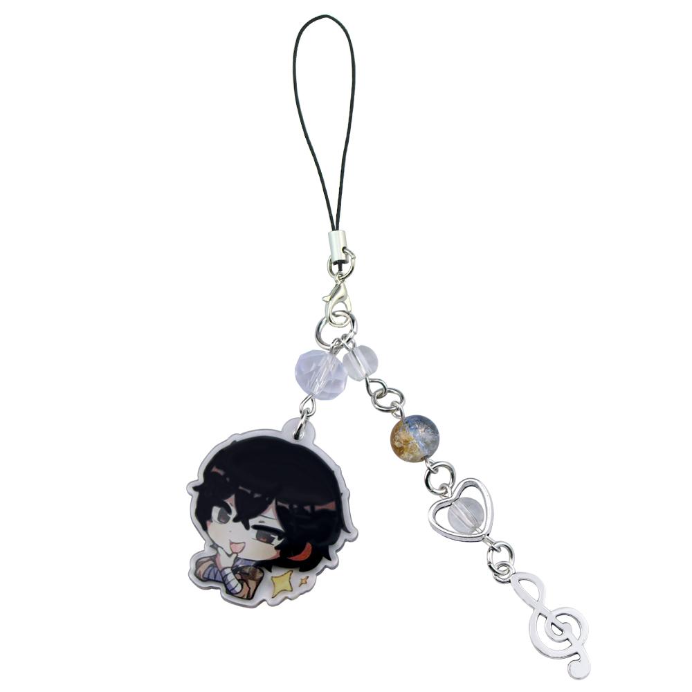 Anime BSD Dazai Osamu and Chuuay Keychain Bungou Stray Dogs Soukoku Inspiration Acrylic Keychain Backbag Keychain Pendant Gifts