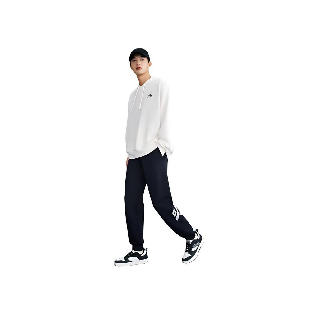 Anta KT Series Color Block Mid Waist Loose Cuff Knit Sports Pants Men Bottoms Basic-Black 152411333-2