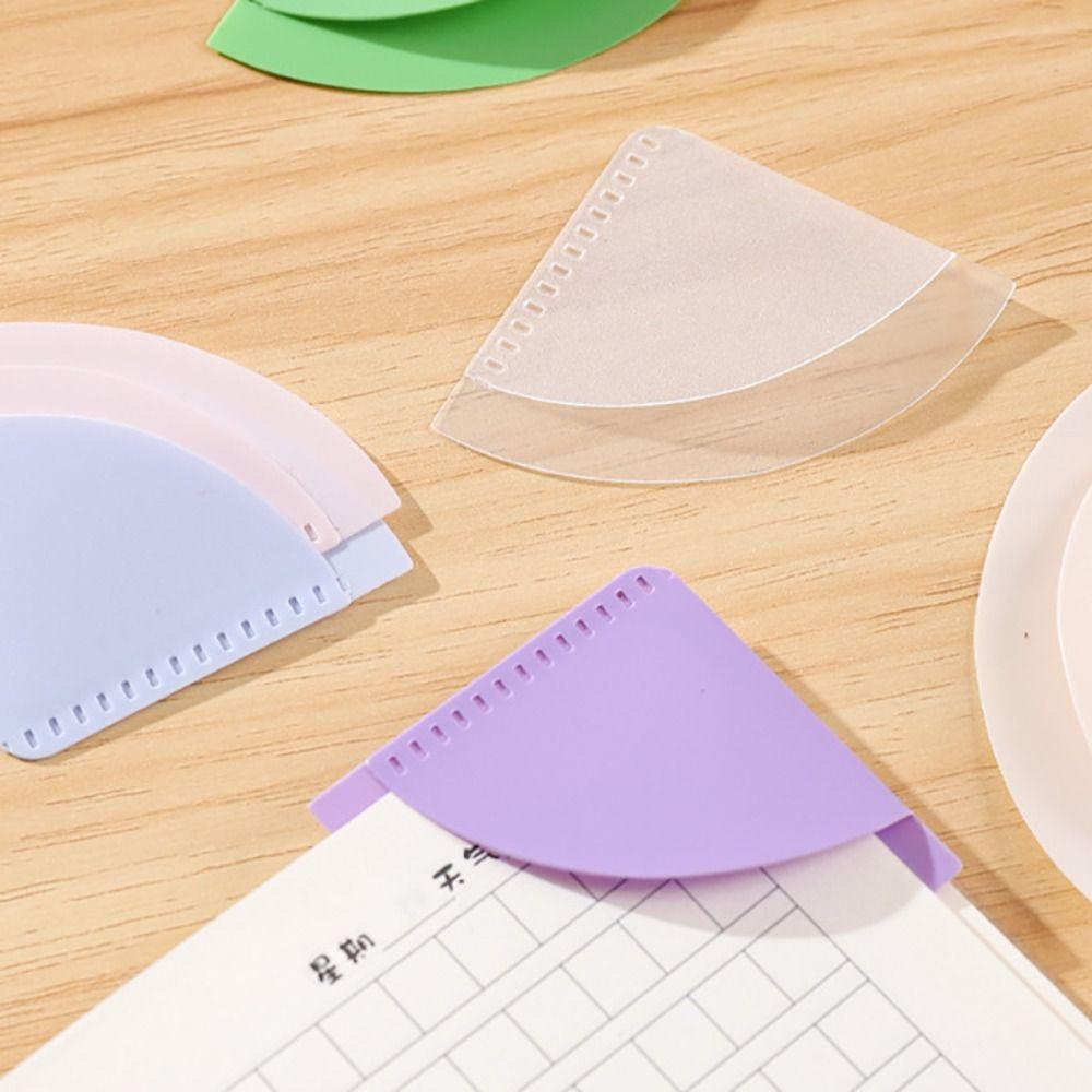 6pcs Fan-Shaped Page Corner Protector Anti-Curl Book Page Clips Simple Book Page Protector  Students
