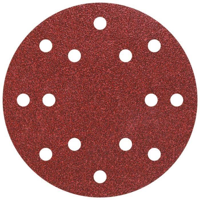 WOLFCRAFT 10 Disques auto-agrippants - Grain 60 / 80 / 120 - Diamètre: 150 mm