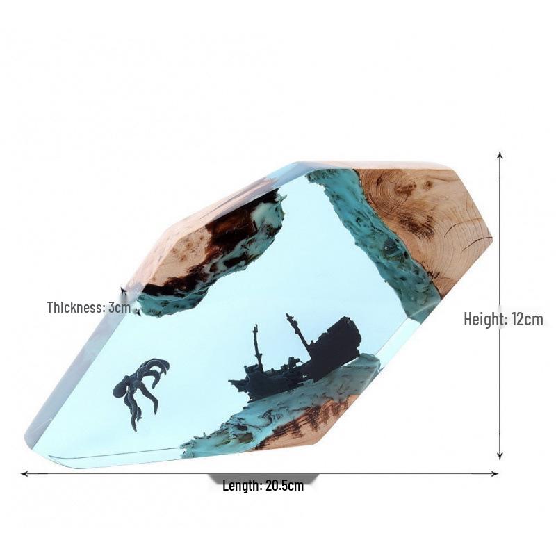 Adorno de Cubo de Resina de Ballena Jorobada Luminoso para Noche