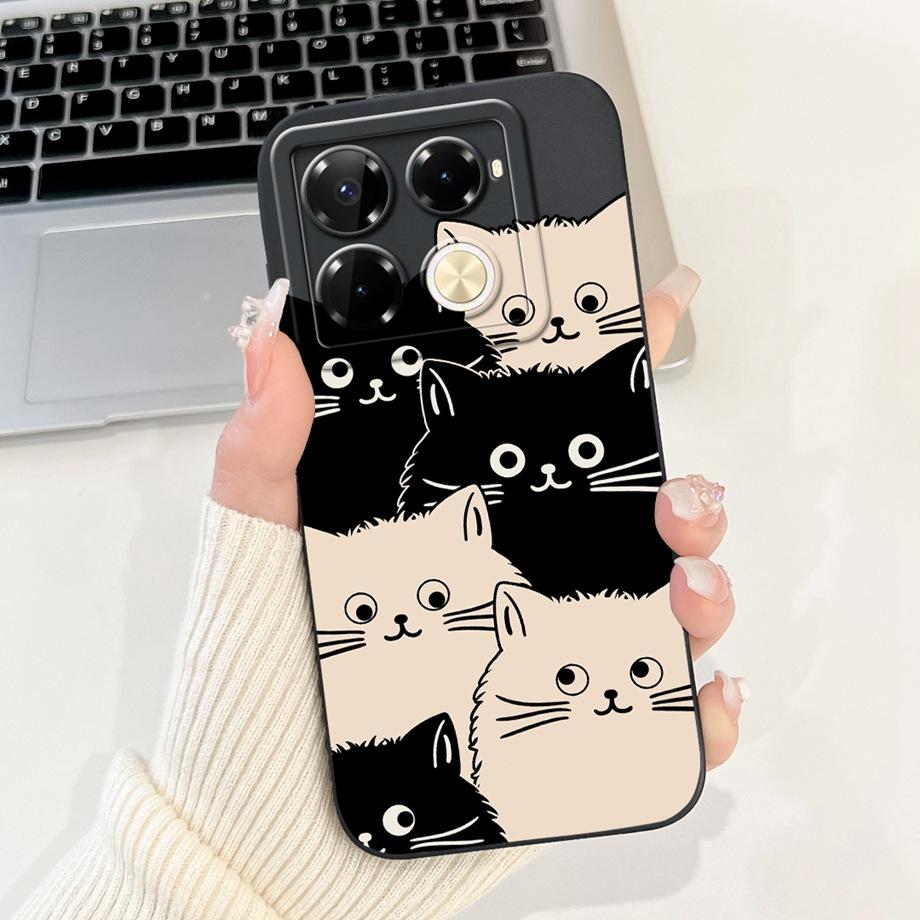 For Infinix Note 40 X6853 / Note 40 Pro 4G 5G / Note 40 Pro+ Plus Case Cover Liquid Silicone Soft TPU Cool Style Cartoon Fundas