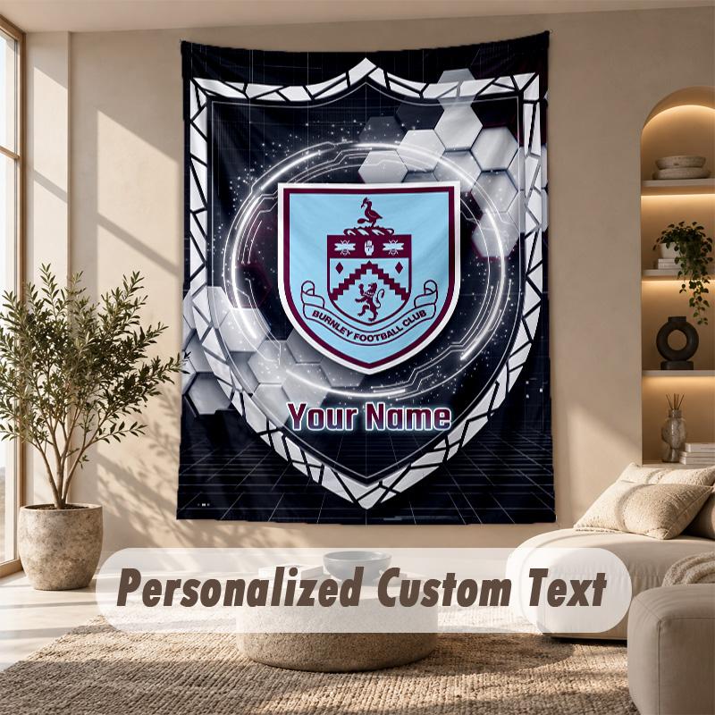 Tapestry Custom Name Text, Wall Hanging Tapestry Home Room DecorBurnley Football