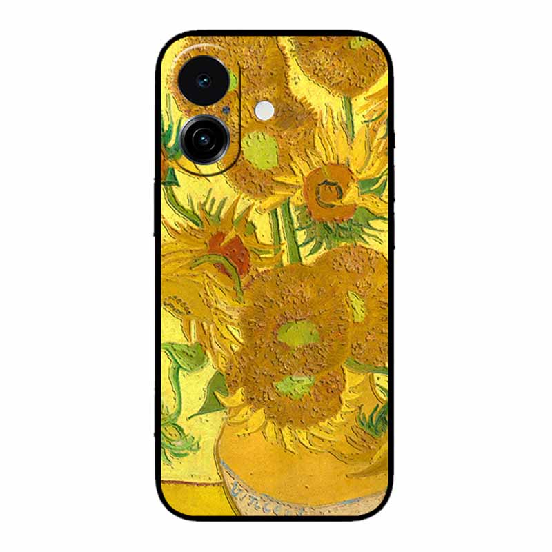 3D Emboss Case For iphone 17 2025 Phone Case Coque Flowers Black Silicone Soft Back Cover For iphone 17 5G Case 6.3" Funda Shell