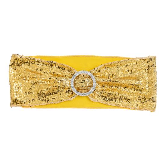 Potah na židli Poutavá elasticita Vynikající mašle na opěradle židle Sequinová stuha Párty dekorace