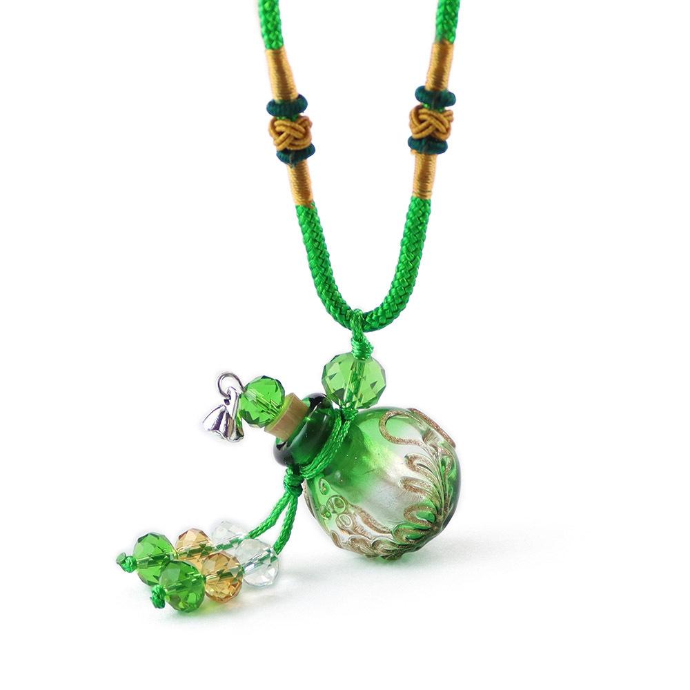 1PC Murano Glass Perfume Baroque Necklaces Essential Oil Vials Aroma Perfume Bottle Necklace