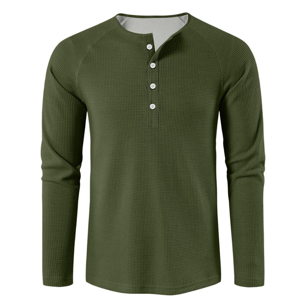 Men's Loose Casual Button Down Collar Long Sleeve Top