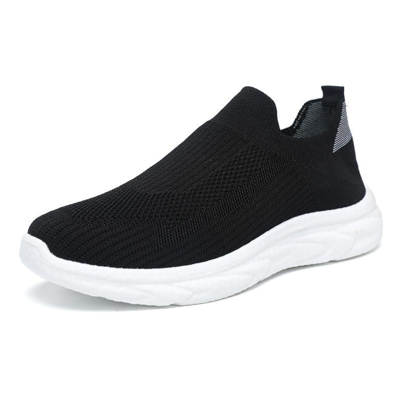 Shoes Men's casual shoes Flying woven running shoes Single sports shoes Soft polyurethane one-pedal sole Lazy shoes
