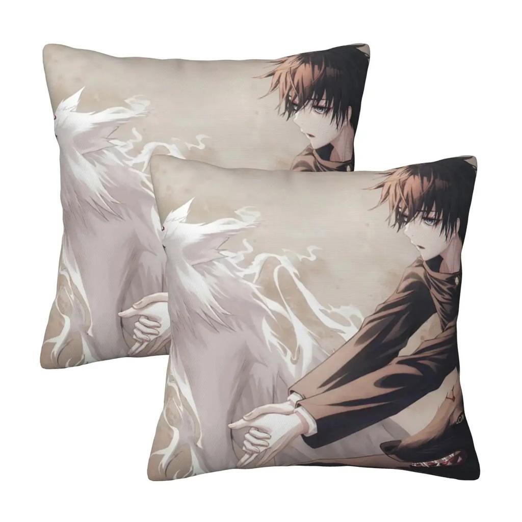 Megumi Najlepszy Przyjaciel Jujutsu Kaisen Sukuna Anime 2 szt. Kwadratowa poszewka na poduszkę Pokrowiec na poduszkę Komfortowa poduszka dekoracyjna do domu salonu