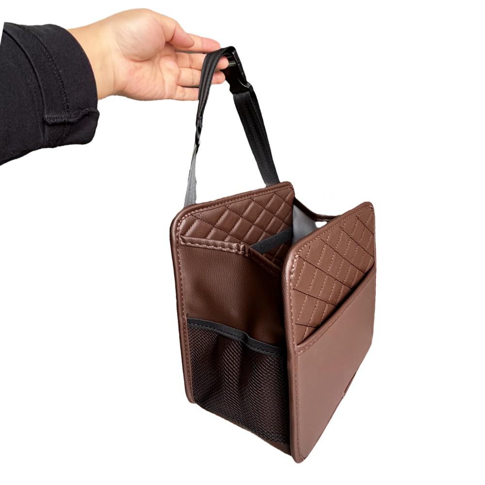 Cross-border Car Seat Organizer with Cup Holder & Suede Multi-Grid Storage