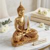 New 25 Centimetre Meditating Sitting Buddha Statue showpiece Idol Home Decor Items for Living Room and Gifts (Golden2)