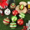 18pcs Christmas Balls Ornament 2.4 Inch Glittering Hanging Xmas Balls for Tree Decoration Swirl Candy Cane Elf Balls Red Green Plastic Christmas
