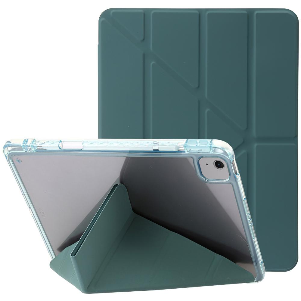 For iPad Air 11 (2025)/(2024) Case PU Leather Origami Stand See-Through Tablet Cover