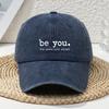 1pc Retro Versatile Baseball Caps for Women,Vintage Letter Print Visor Hat with Breathable Comfort,aSoft Washed Distressed Style