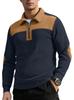 Knit Sweater Lapel Stitching Embroidery Casual Commuter Sports Autumn and Winter Zipper Sweater
