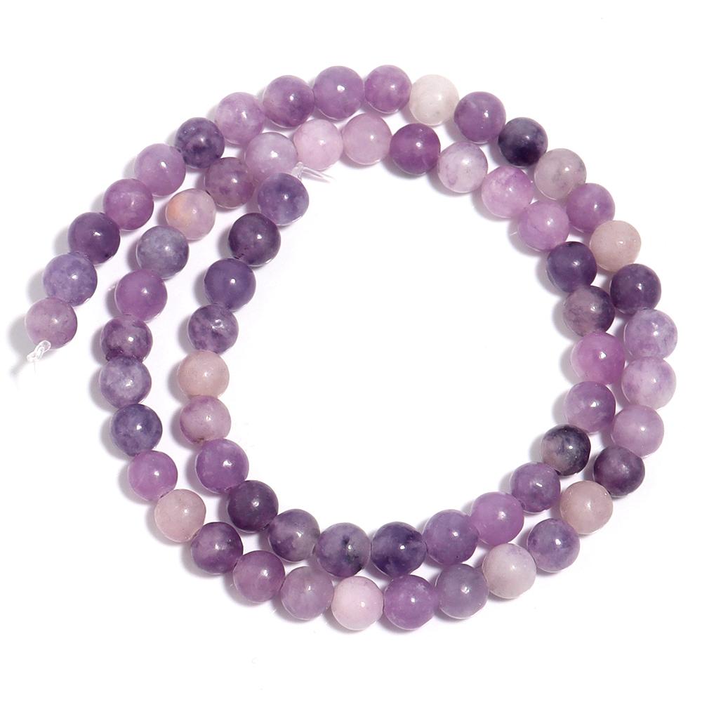 Natural Lilac Stone Beads 4 6 8 10 12mm Purple Round Loose Spacer Beads For Jewelry Making DIY Bracelets Necklace Accessories