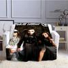 Coperta stampata retrò della band Tokio Hotel, coperta calda in flanella morbida e confortevole, biancheria da letto per casa, viaggio, regalo di compleanno