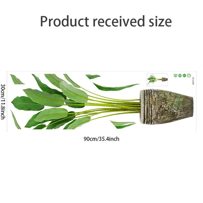 

Large Green Plants Wall Stickers Palm Leaves PVC Living Room Art Vinyl Poster Wallpaper Home Decoration Mural 30x90cm