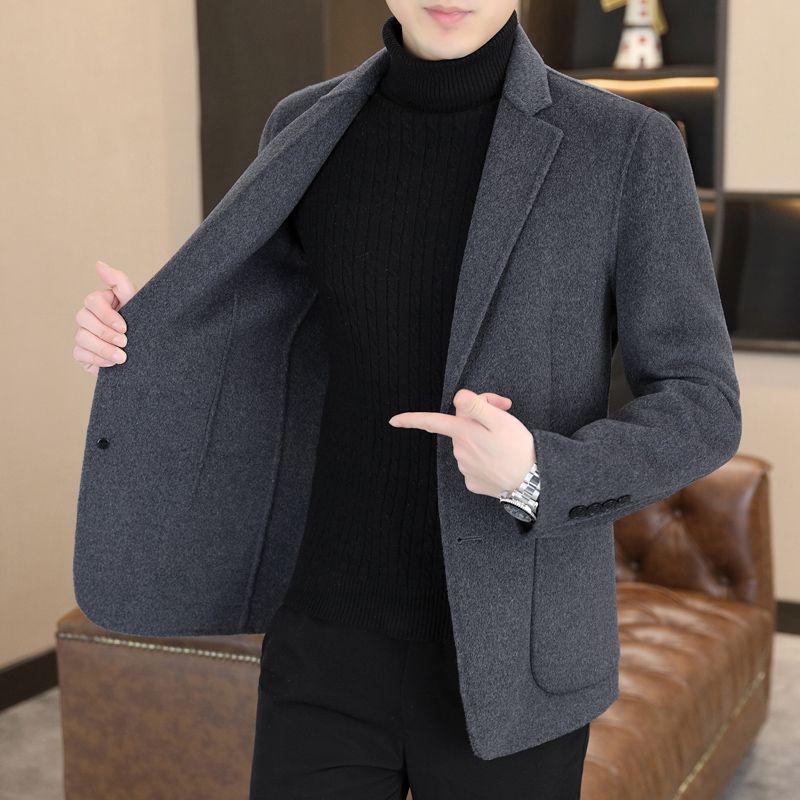 

Men s Wool Business Casual Double-Faced Coat - Autumn/Winter Collection 4XL (170-190 kg) сірий колір