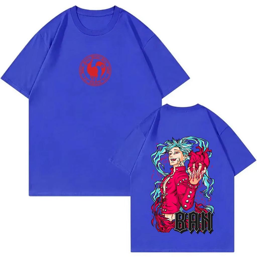 Sommer-Heißverkauf Anime Die Sieben Todsünden T-Shirt Fuchs Sünde der Gier Ban Grafik-T-Shirt Unisex Unisex Vintage Streetwear T-Shirt