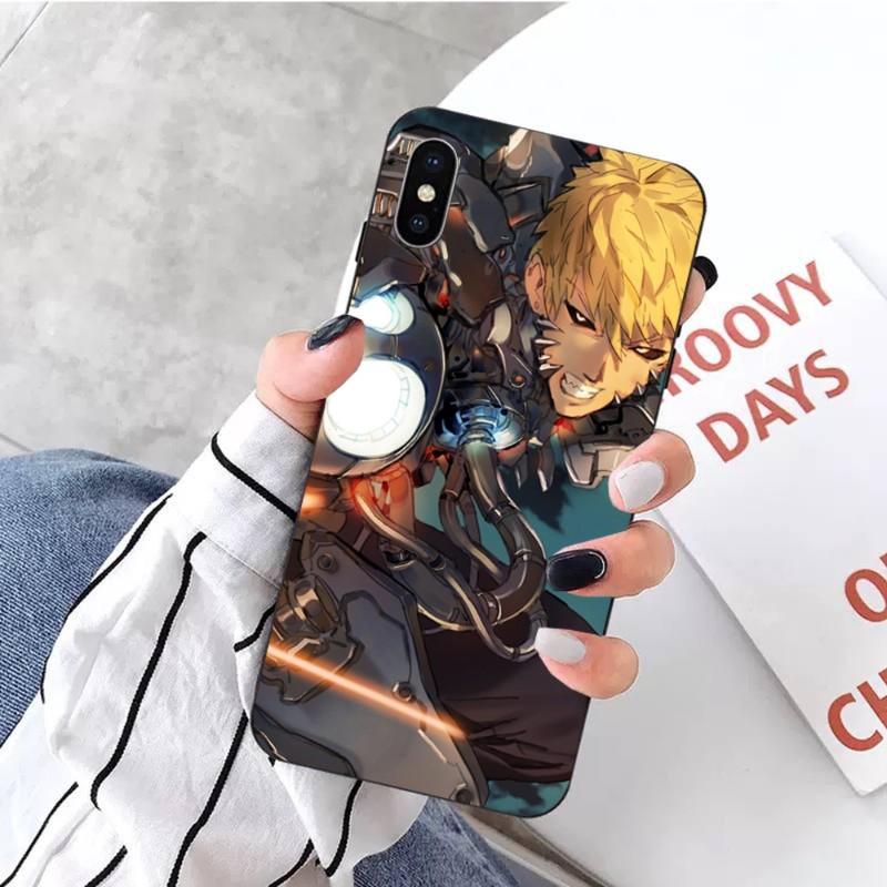 One Punch Man Genos Phone Case For IPhone 14 13 12 11 XS X 8 7 6 Plus Mini Pro Max SE 2022 Soft Black Phone Cover