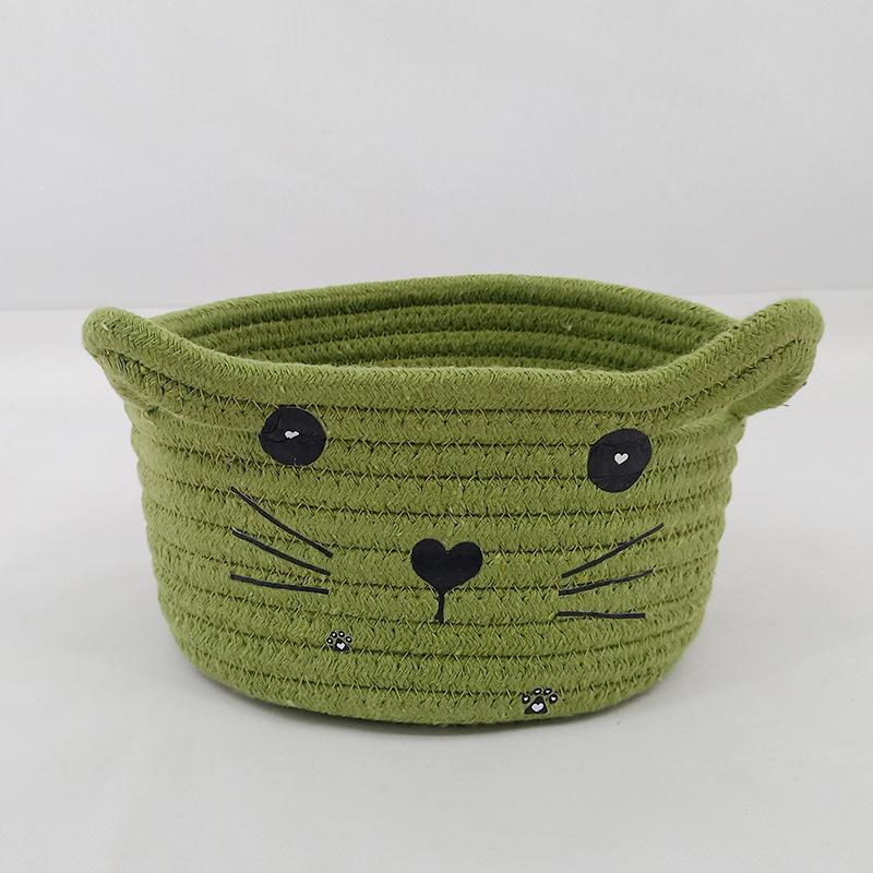 Woven Cotton Rope Storage Basket for Snacks and Desktop Organization