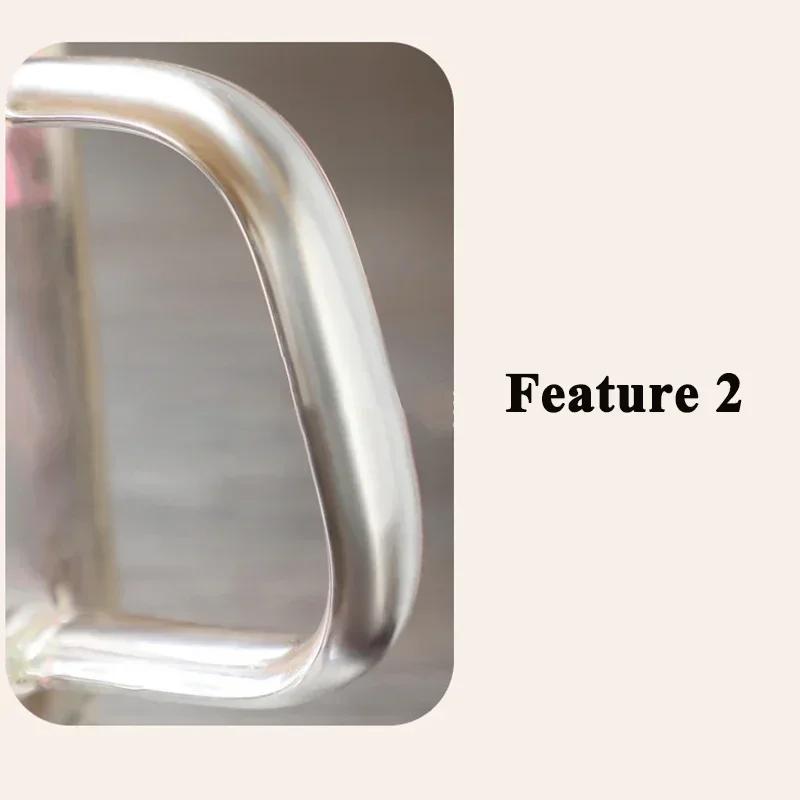 200ml Double Wall Coffee Mug with Handles Transparent Flowers Clear Milk Cups Fill Artificial Simulation Drinkware Glass for Bar
