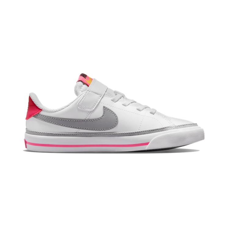 Nike Court Legacy Low top Skateboard Shoes Gray White Children Aged 3 7 Years Old DA5381-111