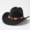 European, American and Western cowboy hats, fashionable and simple woolen top hats, retro chains, ethnic style men's and women's jazz hats