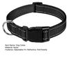 Reflective Dog Collar Nylon Dog Collar with Metal D-Ring Adjustable Fit Safe Dog Collar for Small Large Medium Dogs Night Walking