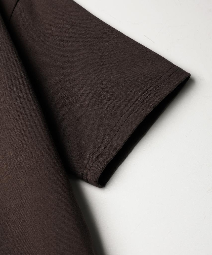 JEMUT Boy Crop Short Sleeve T-Shirt Dark Brown Kjst2619