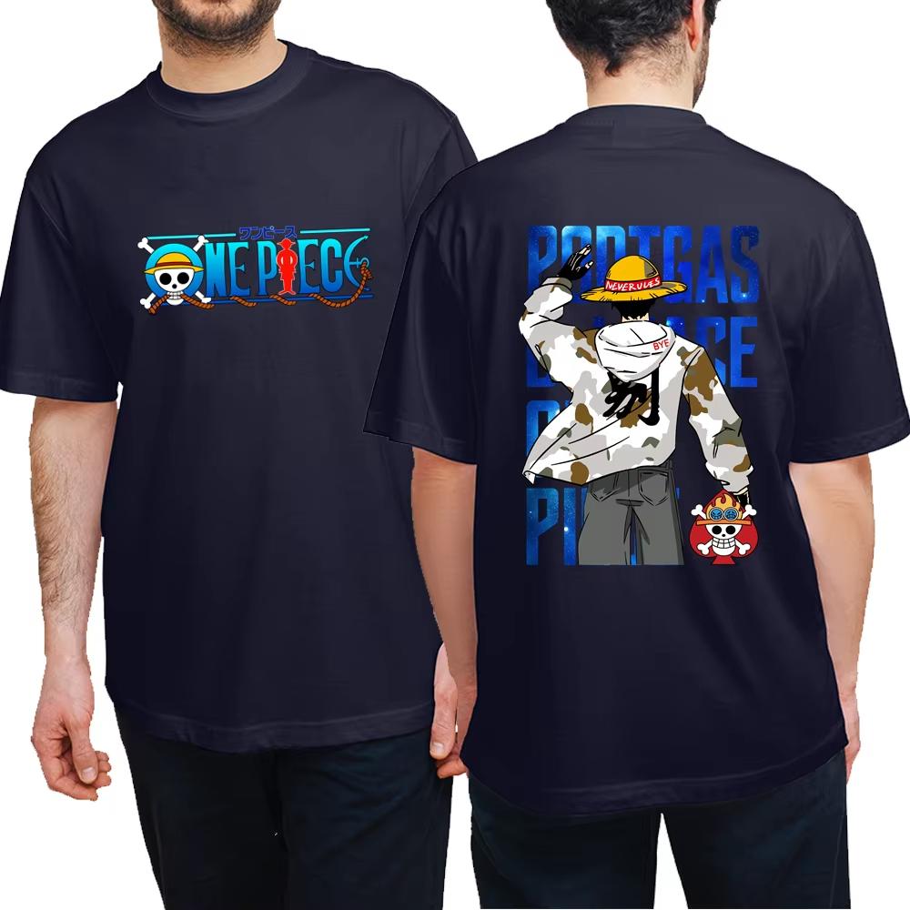 2025 ONE PIECE Animation Cut Fun Printing Summer Men and Women Pure Cotton T-shirt Street Casual Comfortable Trend T-shirt