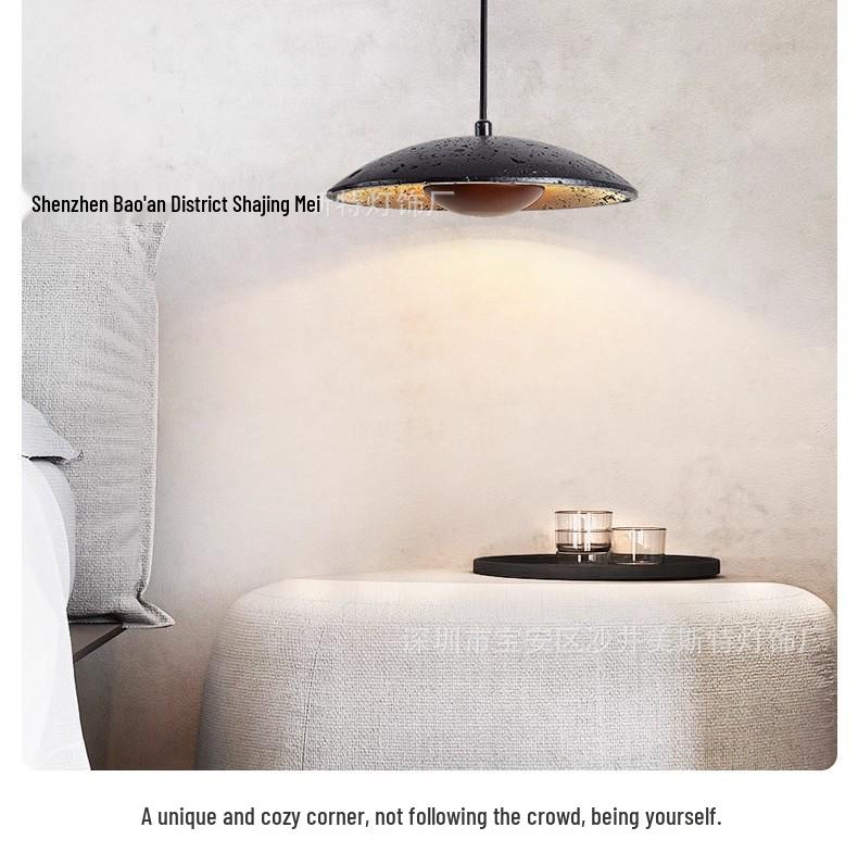 Mid-century Wabi-sabi Travertine Pendant Light for Dining & Bedrooms