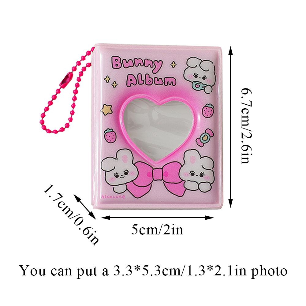 Small Card Storage Album Pendant Love Hollow Mini Photo Album Mini Album Photocard Holder Decorative PVC Cartoon Collect Book