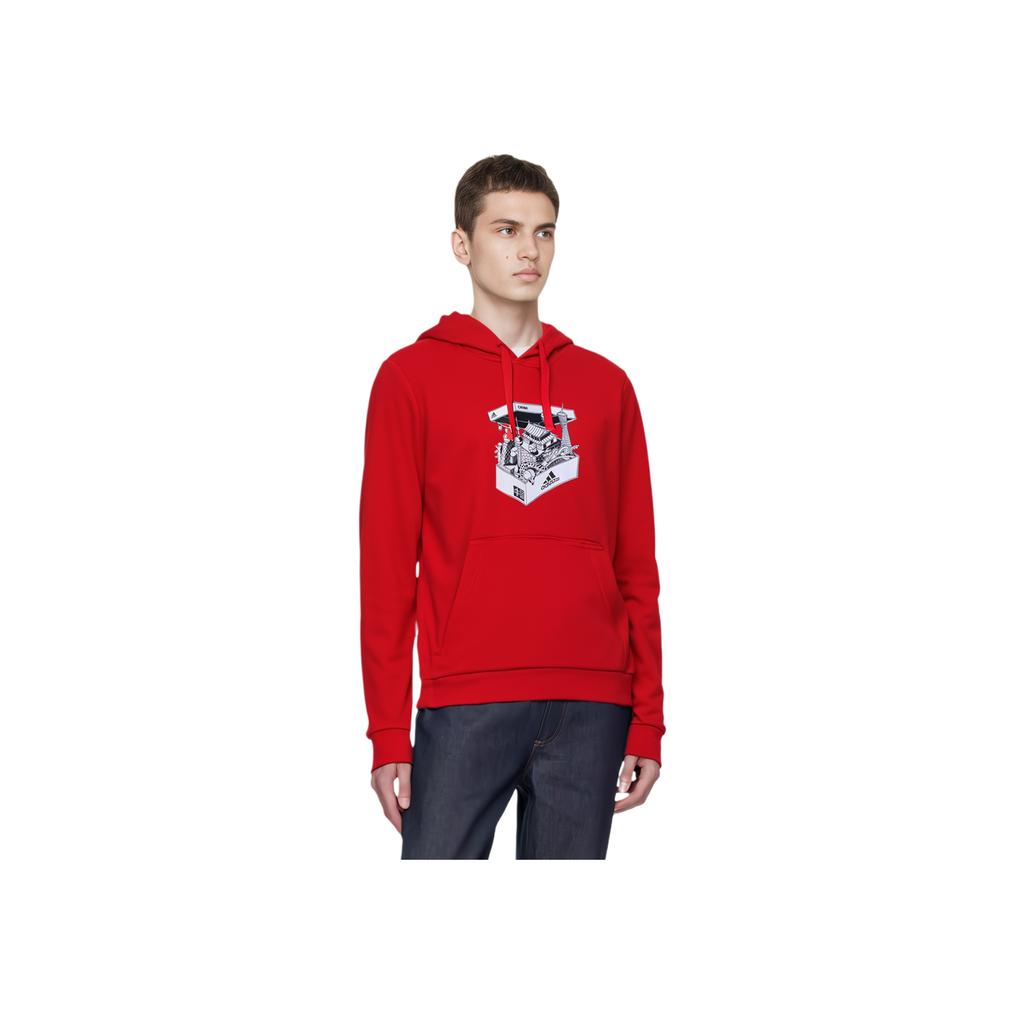 Adidas Solid Color Hoodie Sweatshirt Men Tops Red GS7693