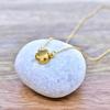 Genuine Citrine Necklace, Dainty Citrine Minimalist Gold Filled Necklace , November Birthstone , Leaf Dainty Citrine Necklace, Gift for Her