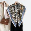 Elegant Vintage Printed Large Square Neck Scarf For Women Warm Decorative Shawl