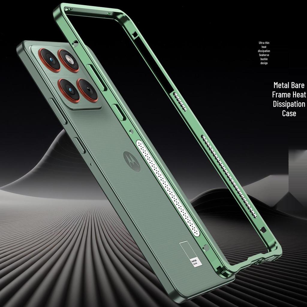 Motorola X70 Air Pro Cooling Metal Frame Edge 60s Seahorse Buckle Case, Cross-Border Compatible
