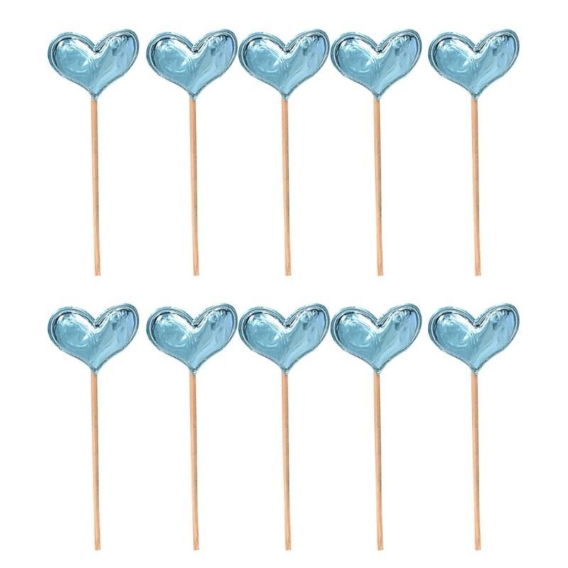 10xLove Heart/Crown/Star Shaped Insert Falgs Babies Shower Decoration for Party
